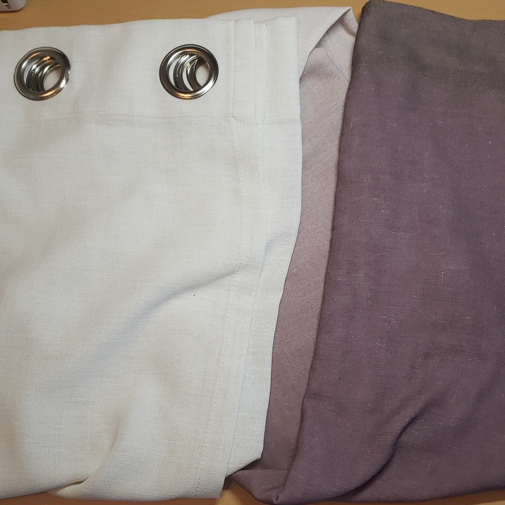 Ombre White / Purple Curtains